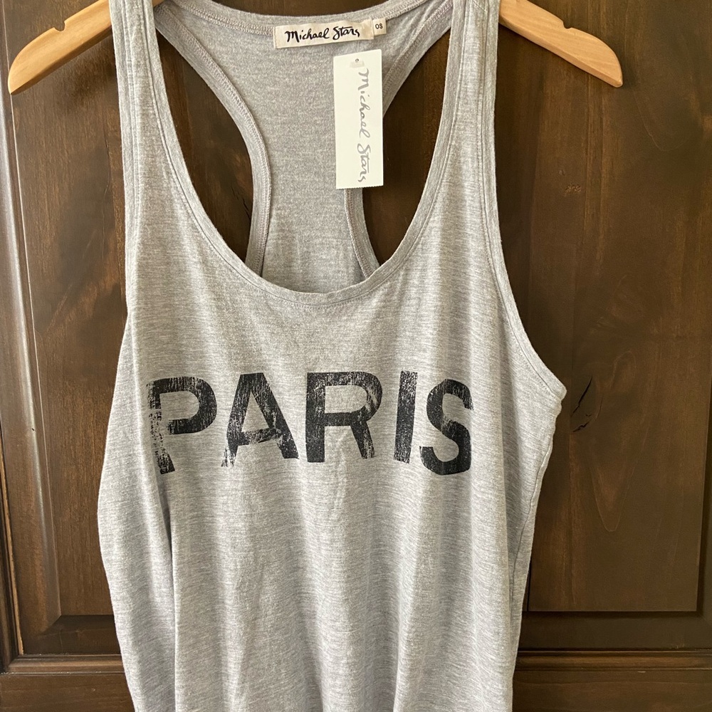 NWT$48 Michael Stars Unisex OS 
Paris Gray Tank